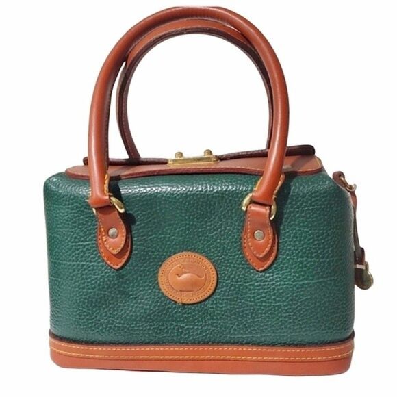 Doctor Bag Green & Tan Dooney Handbag Satchel Purse - Picture 1 of 8